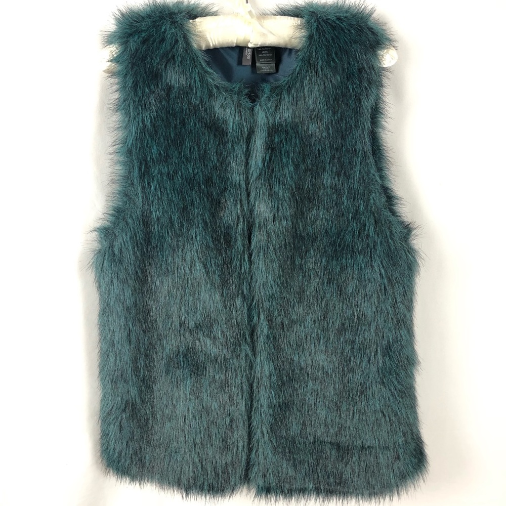 Bisou Bisou Faux Fur Satin Lined Vest XS